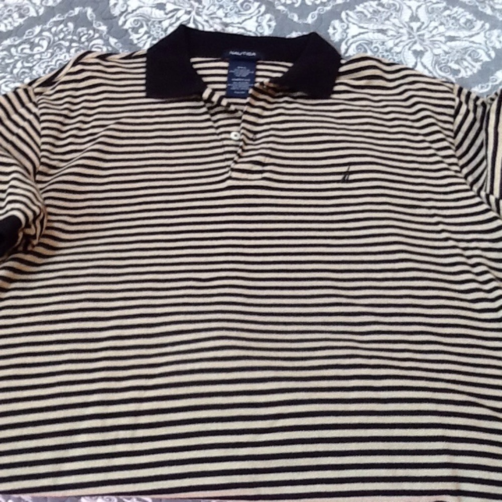 Nautica men's tan & black polo sizeXL NWOT